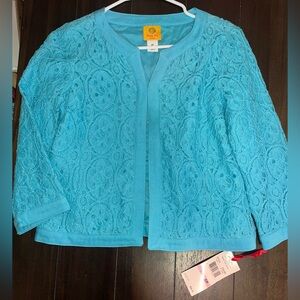 Ruby Rd. Vibrant Blue Lace Top
